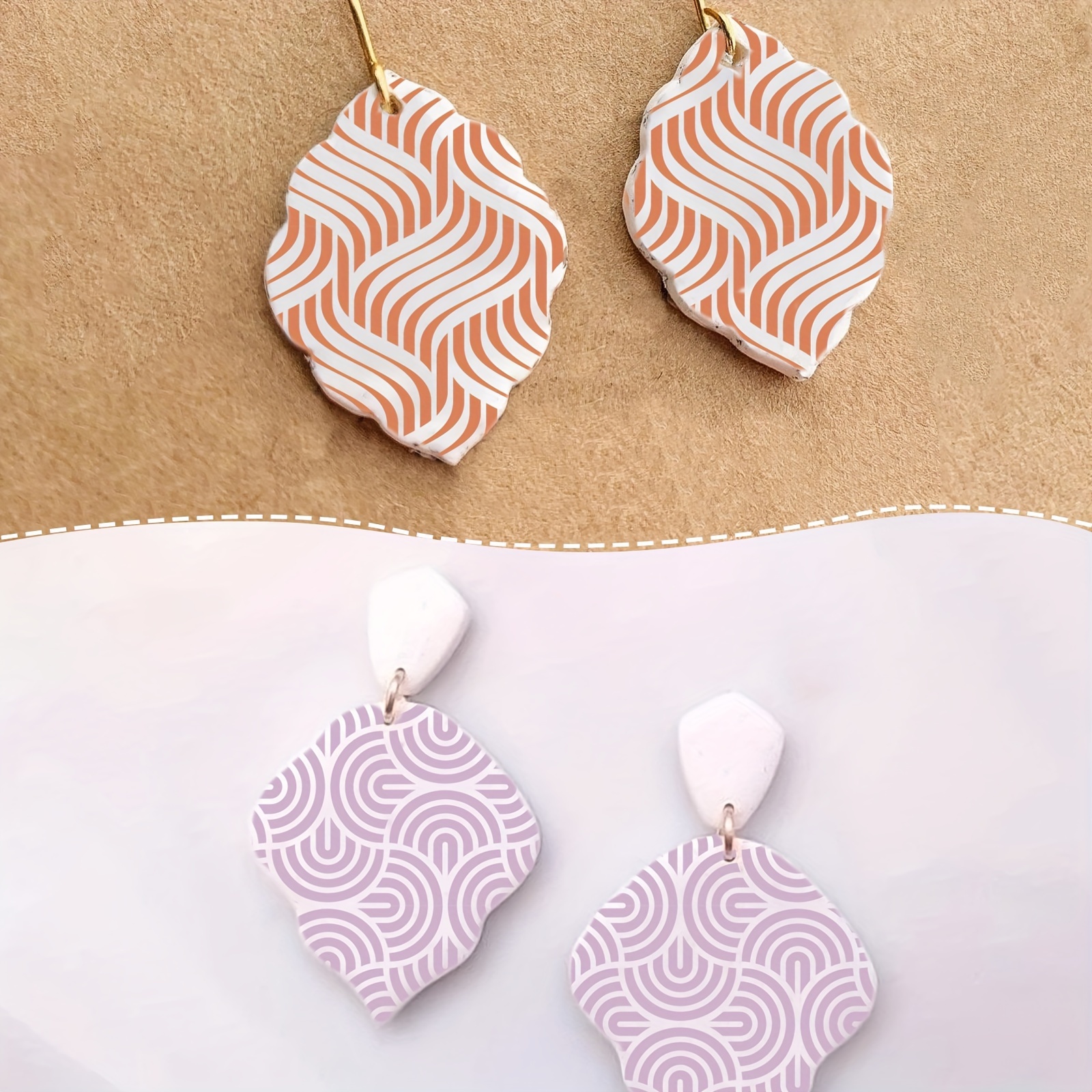 10 Pattern Silk Screen Stencils for Polymer Clay